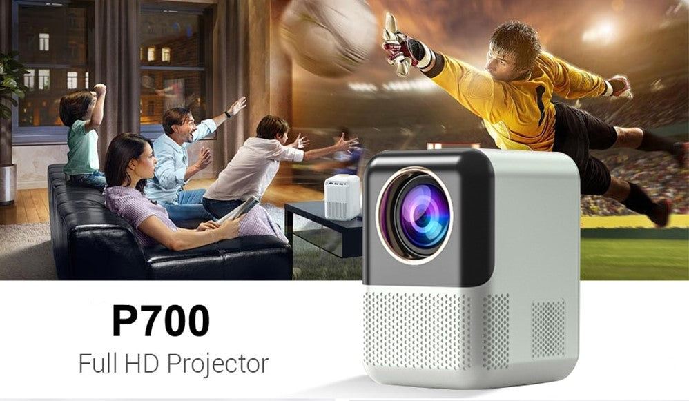 Elevate Your Visual Experience: Salange P700 WiFi Bluetooth 1080P HD Projector with Android 10, 4K Video, and Home Theater Features – Perfectly Syncs with iOS and Android Devices