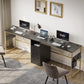 L-Shaped Computer Desk with Storage Cabinet