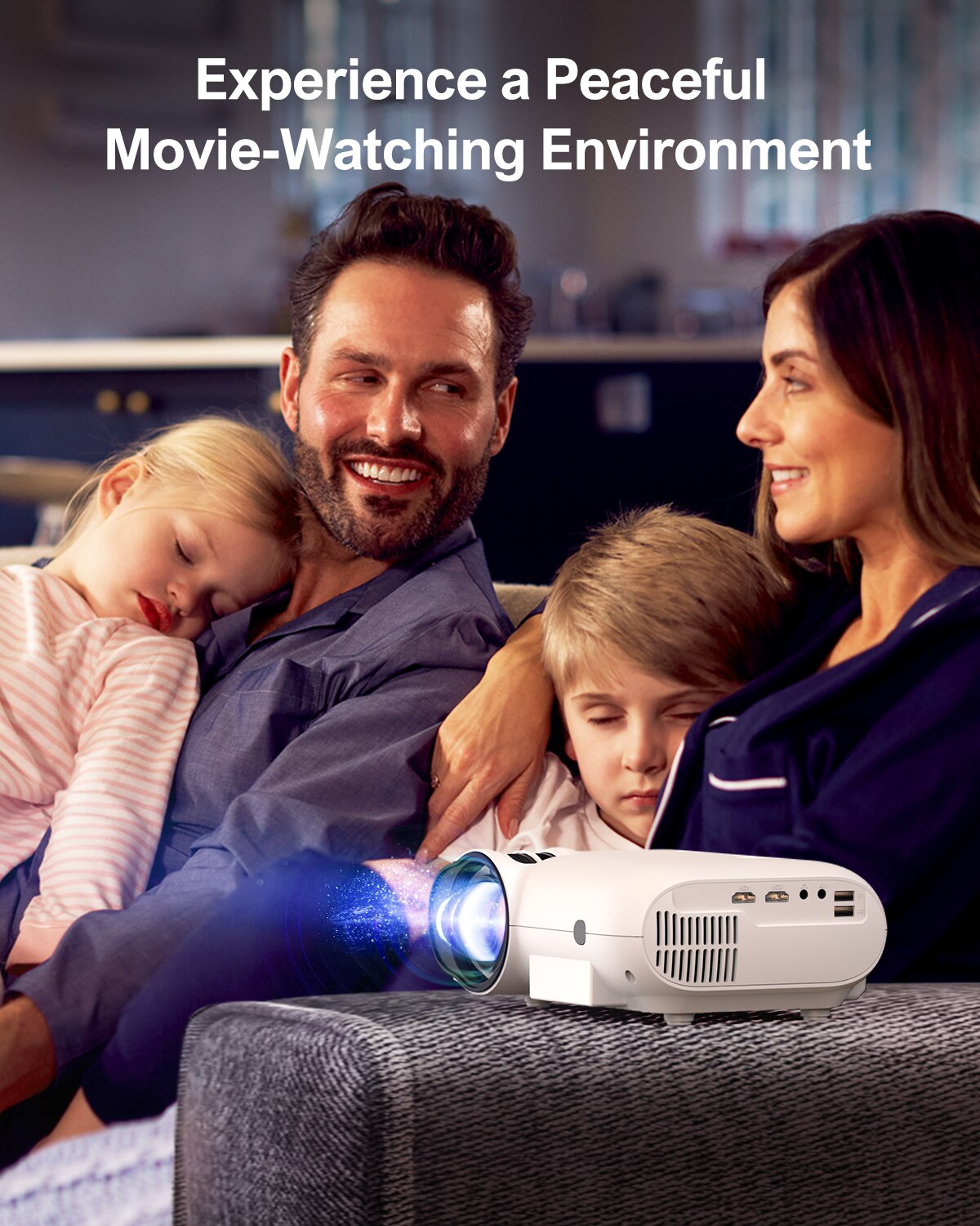 Immersive Outdoor Cinema: ULTIMEA 1080P Bluetooth Projector with 300 ANSI Lumens for Ultimate Portable Smart Home Theater